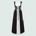 thumbnail image 1 of Vestido largo estilo renacimiento medieval para mujer ropa de fiesta plisada suelta, 1 of 9