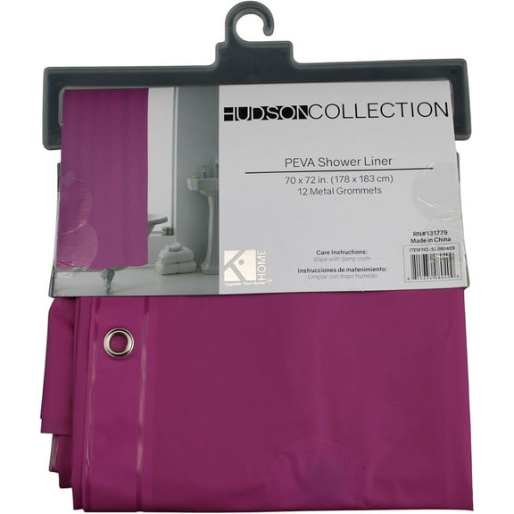 Shower Curtain Liner PEVA - Eco Friendly  Magnetized Bottom Odorless  Neon Purple