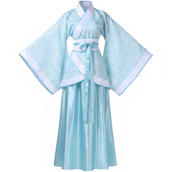 Wiywef 1Set Chinese Ancient Style Hanfu, Traditional Tang Outfit Women Hanfu Dresses Long Sleeve Ancient Princess Clothing for Party