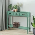 thumbnail image 5 of Urbanest Burlington Solid Wood Console Table with 3 Drawers Lower Shelf – Entryway Table, Hallway Sofa Table, Narrow Accent Table for Living Room – 39.5″ × 9.5″ × 32″ – Peacock Green Farmhouse Decor, 5 of 7