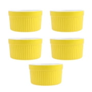 Eease 5pc Porcelain Ramekin Bakeware for Desserts - Yellow