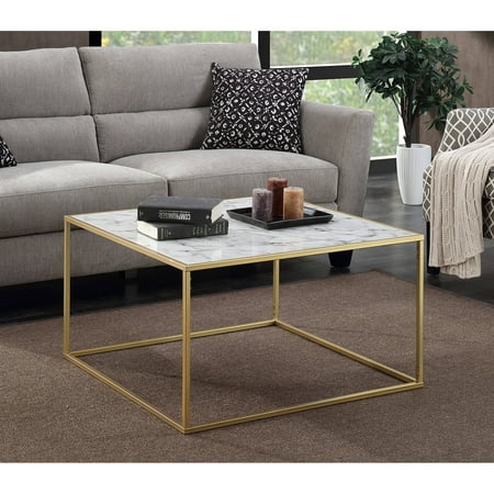 convenience concepts gold coast faux marble coffee table - walmart convenience concepts gold coast faux marble coffee table - walmart