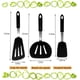 thumbnail image 2 of Juego de 3 espátulas para cocinar. Espátula flexible resistente al calor de 600 °F. La espátula de goma de una sartén antiadherente se utiliza para freír huevos y panqueques (negro), 2 of 5