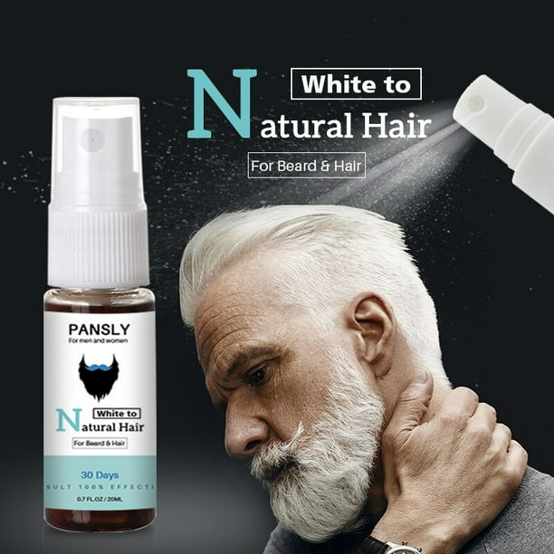 Unisex Cure White Hair Care Tonic Restore White Beard Hair To Natural Hair  Color Spray 