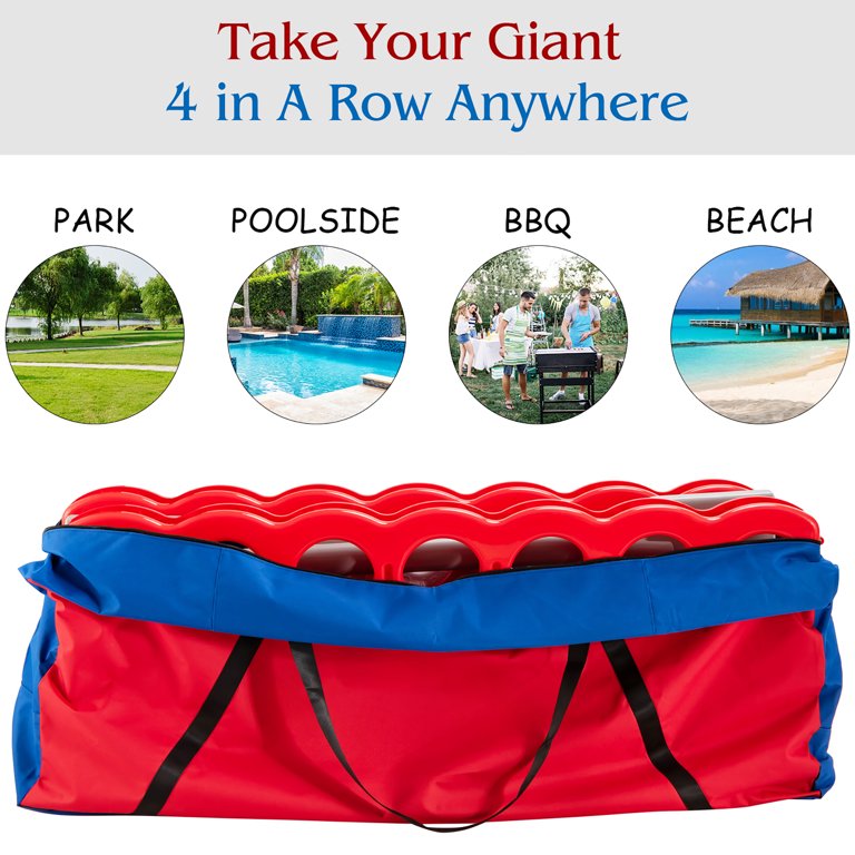 Costway Giant 4 in A Row Storage Bag Carrying Bag for Jumbo 4-to-Score - See Details - Blue + Red