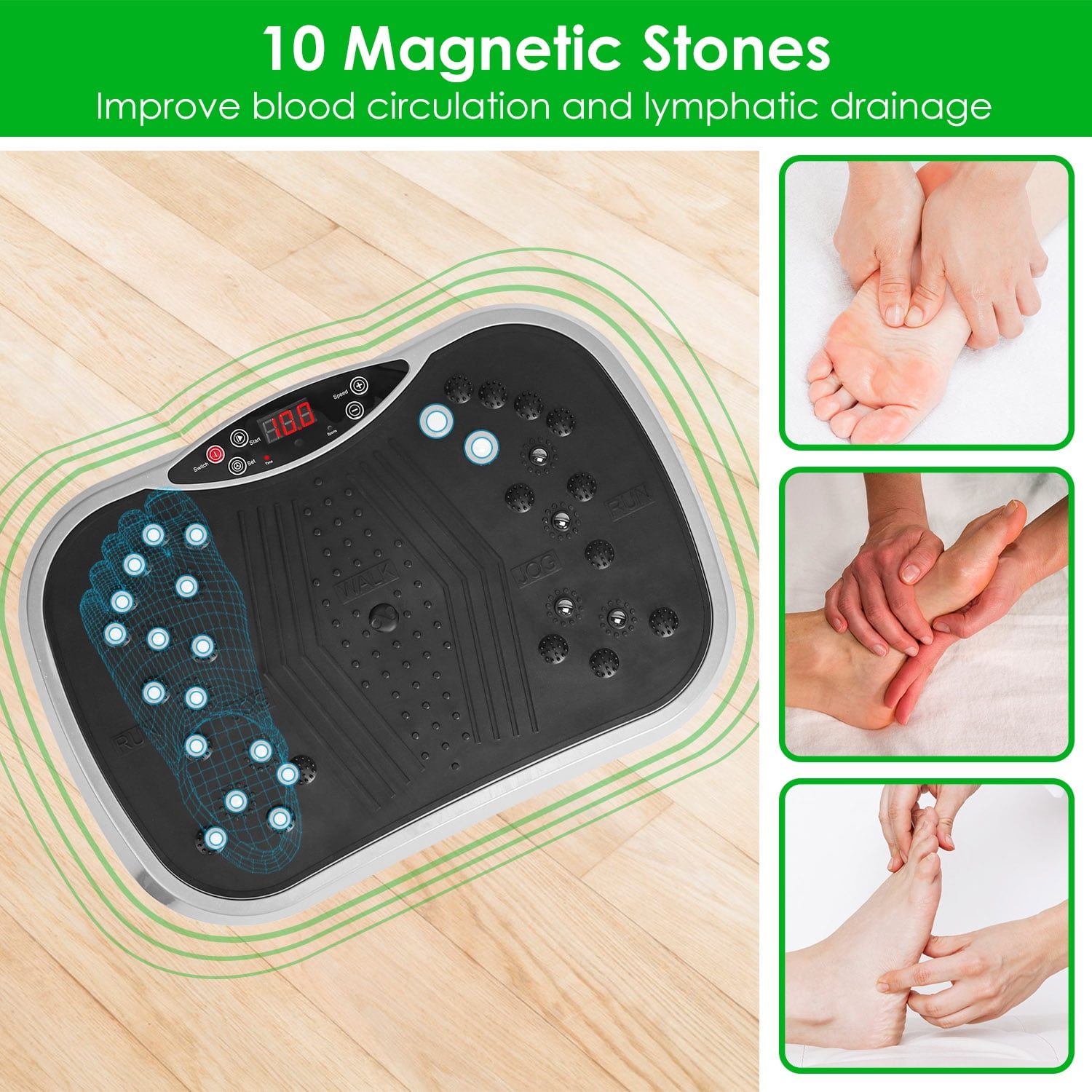 Zorpupoa 1Pc  Exercise Machine Vibrating Plate Exercise Machine with Resistance Band Remote Control Home Gym Equipment Lymphatic Drainage Weight Loss for Women Men Black