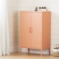 thumbnail image 3 of South Shore Crea, Contemporary Metal 2-Door Accent Cabinet, Orange, 3 of 13