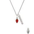 thumbnail image 2 of Delight Jewelry Silvertone Christmas Lights - Red Resin Silvertone Guardian Angel Bar Charm Necklace, 23", 2 of 4