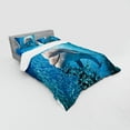 thumbnail image 2 of Ambesonne Fish Bedding Set 4 Pcs, Dolphin in Ocean Marine, Queen, Blue Grey, 2 of 2