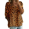 thumbnail image 1 of WZXFASHION T-shirt à Imprimé pour Femme, Manches Mi-Longues, Col Rond, T-shirt à Manches 3/4, T-shirt Ample Grande Taille, Liquidation à 50 % de Rabais, T-shirt à Manches Longues pour Femme, 1 of 3