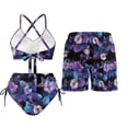 thumbnail image 3 of Psesaysky Hawaii Hibiscus Palm Couples Matching Swimsuits Removable Pad Bikini and Board Shorts for Women Men Summer Beach Corss Front Swimsuit or Drawstring Swim Trunks Plus Size 2026, 3 of 7