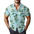 thumbnail image 2 of Hawaiian Mens Shirts Short Sleeve Ocean Wave Print Button Down Shirts Casual Stylish Beach Vacation Blouses, 2 of 7