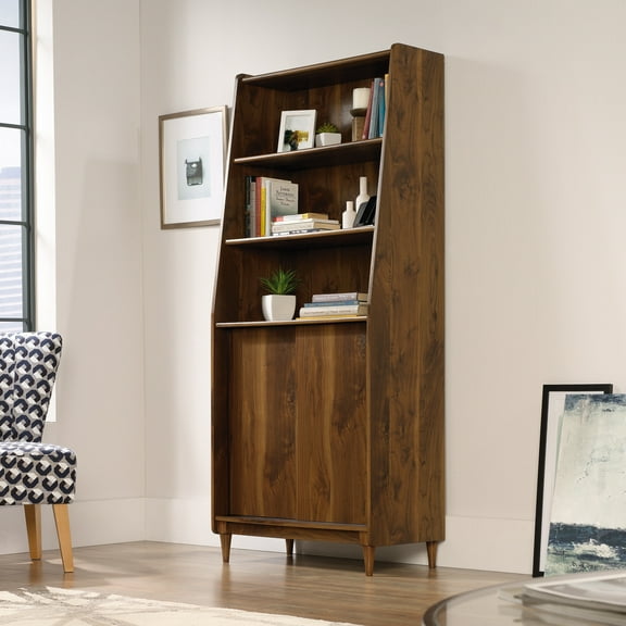 Sauder Harvey Park Wide Bookcase, Grand Walnut Finish