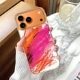 thumbnail image 2 of Case For Apple iPhone Air / 17 Pro / 17 Pro Max Series Case, Slim Thin Transparent Flexible Clear TPU Shockproof Phone Case For iPhone 17 Series, hot pink and orange, brush strokes, 2 of 6