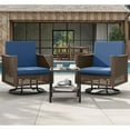 thumbnail image 2 of Craftian Patio Swivel Chairs, 3 Pieces Patio Furniture Set of 2 Swivel Glider Rocking Chairs with Side Table,Bistro Set - Blue, 2 of 9