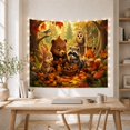 thumbnail image 5 of Woodland Animals with Acorn Basket in Autumn Forest, Whimsical Illustration for Nature Lovers, Charming Storybook Art, Housewarming Gift, Tapestry Wall Hanging for Bedroom and Living Room, 5 of 7