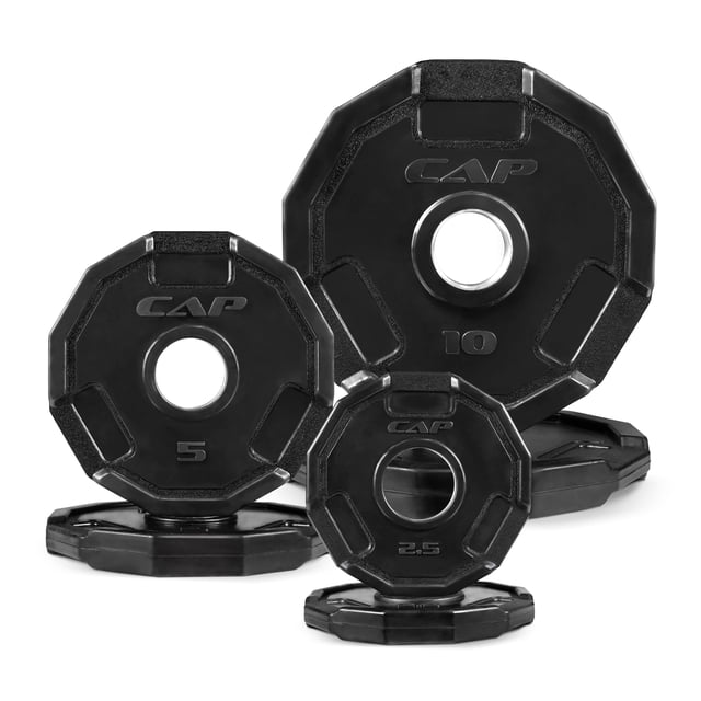 Set de discos de peso CAP Barbell recubiertos de goma para barra olímpica