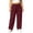Red, variant on Hvogkswy Plus Size Wide Leg Sweatpants Women Solid Comfy Elastic Drawstring Waist Pants with Pockets Soft Breathable Casual Trousers