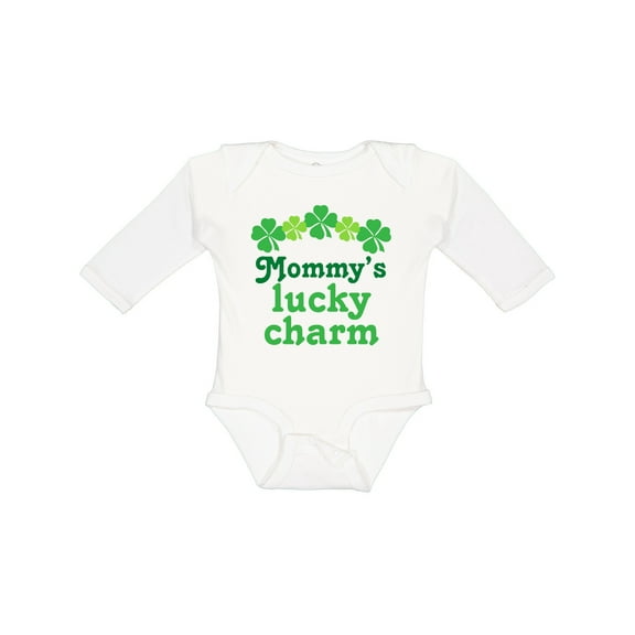 Inktastic Mommys Lucky Charm St Patricks Day Boys or Girls Long Sleeve Baby Bodysuit