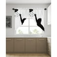 thumbnail image 4 of Swag Curtains, Animal Silhouette Cat Shower Rod Pocket Kitchen Curtains Valances Tier Curtains Swag Valance Curtains for Bedroom Living Room 28" x 36", 2 Panels, 4 of 6