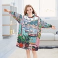 thumbnail image 5 of FORMRS Wearable Blanket Hoodie with Sleeves for Kids Cozy Flannel Sweatshirt, Pink Door, 5 of 7
