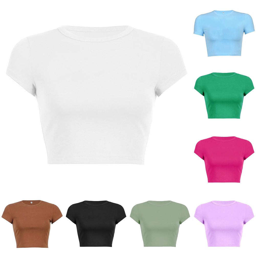 plain colored crop tops