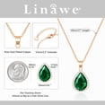 thumbnail image 3 of Linawe Emerald Crystal Chain Necklace for Women Trendy Rose Gold, Green Imitation Diamond Pendant Cubic Zirconia Birthstone Rhinestone Teardrop, Preppy Boho Jewelry, 3 of 6