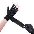 thumbnail image 1 of Guantes de ciclismo con pantalla táctil para exteriores, de otoño e invierno, cálidos, de fibra de cobre, con correa para medio dedo, para rehabilitación y fitness, 1 of 1