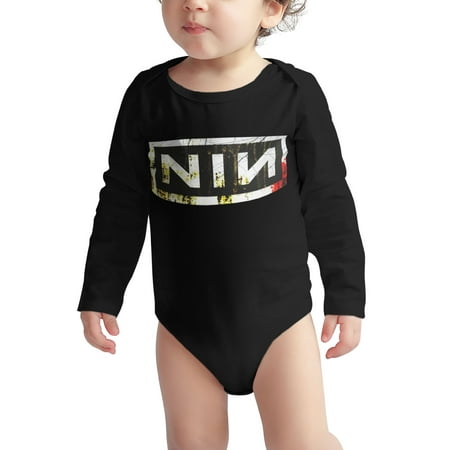 

Nine-Inch-Nails Baby onesie Nin Logo Baby Boy Girl Long Sleeve Bodysuit Snap Closure 2 Years