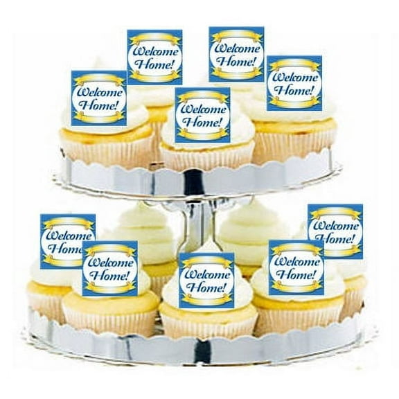 24pk Welcome Home Edible Cupcake  Decoration Toppers / Picks