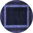thumbnail image 1 of Ahgly Company Machine Washable Indoor Round Abstract Blue Modern Area Rugs, 8' Round, 1 of 4