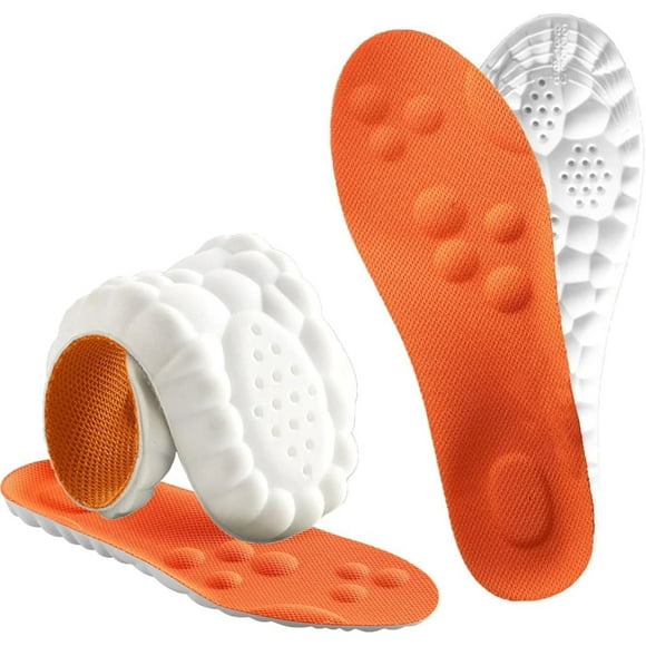 Steppers Insoles for Men Women, 4D Cloud Massage Shoe Insoles for Women Men, Memory Foam Insoles with Arch Support for All-Day Comfort Relieves Foot Fatigue