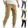 thumbnail image 7 of Lovskoo 2024 Men's Basic Stretch Twill Jogger Pants Casual Trendy Elastic Waist Solid Outdoor Trousers Khaki-M, 7 of 7