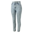 thumbnail image 5 of Jeans for Women Clearance Gradient Denim for Women Straight Cut Capri Jeans for Women Pull on Boho Jean Shorts Capris for Women Plus Size Blue, M, 5 of 9