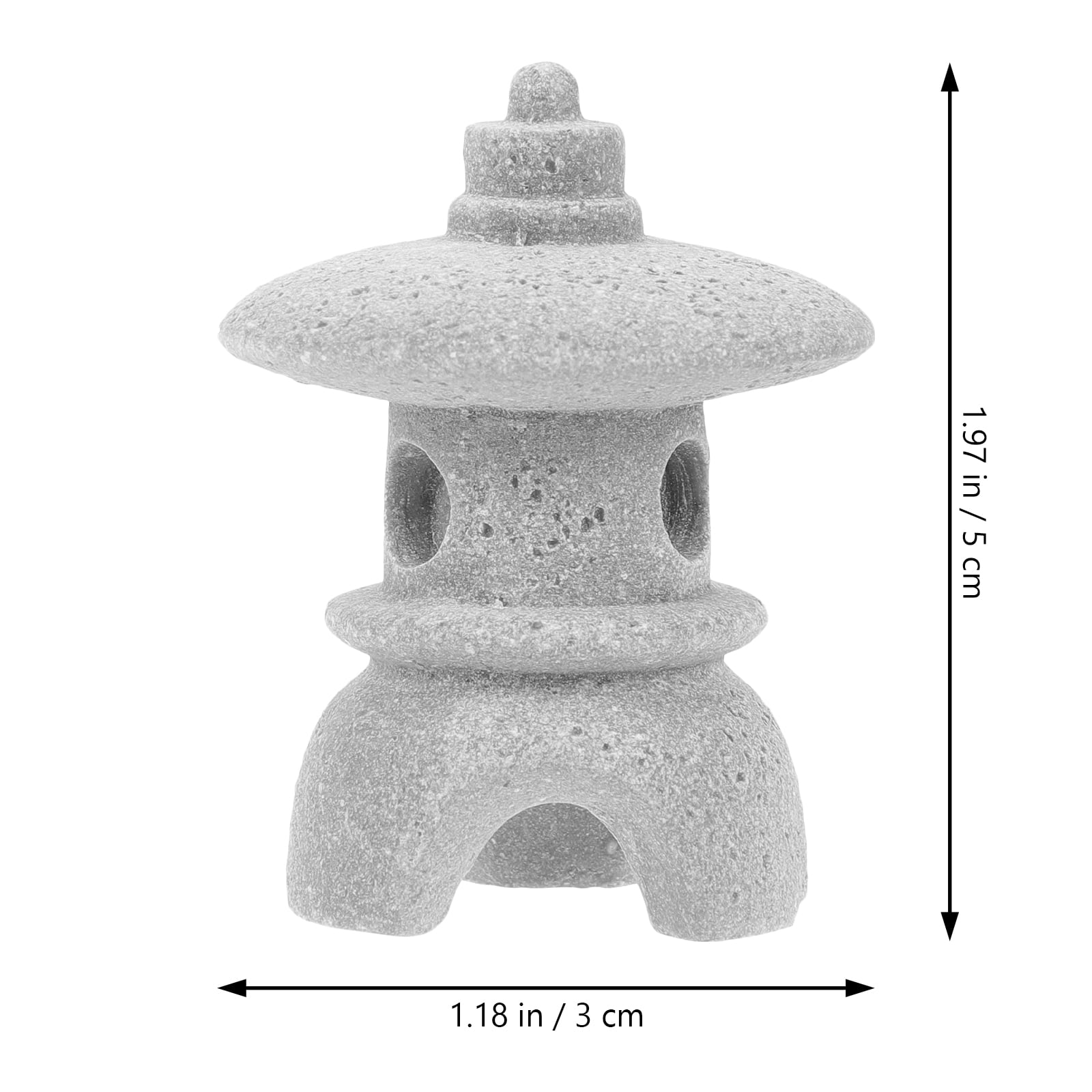 4pcs Sandstone Pagoda Mini Statue Stone Lantern Japanese Style Pagoda Lantern Yard Bonsai Decoration