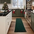 thumbnail image 4 of SUNDEREY 2'x5' Christmas Doormat Hallway Runner Rug, Washable Kitchen Floor Mat, Cotton Woven Reversible Entryway Rug, Holiday Xmas Decor Indoor Outdoor Throw Rug,Green&Black, 4 of 8