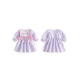 thumbnail image 2 of RUINIXCW Little Girls Ghost/Pumpkin Embroidery Dress Halloween Long Sleeve Plaid A-line Dress with Bow Decor, 2 of 8