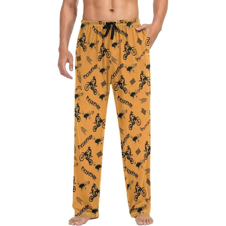 GZHJMY Men s Pajama Pants Motorcycle Motocross Abstract Sleepwear Lounge Pajama Bottoms with Pocket Christmas New Year Birthday Valentine s Day