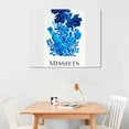 thumbnail image 2 of Orinice  Matisse Navy Blue Leaf Canvas Wall Art Print  Minimalist Flower Market Painting Picture Abstract Aesthetic Wall Decor Painting Living Room Bedroom Bathroom 16x12in, 2 of 6