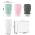 thumbnail image 2 of Laklulu - Paquete de 4 botellas de viaje de silicona, rellenables y exprimibles, para accesorios de viaje, artículos de tocador, tubos cosméticos para champú, loción, jabón líquido, 2 of 6