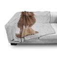 thumbnail image 2 of Poodle Soft Flannel Fleece Throw Blanket, Dog Sitting on a White Backdrop with a Tongue, Cozy Plush for Indoor and Outdoor Use, 50" x 70", Dark Rosewood Pale Brown, by Ambesonne, 2 of 5