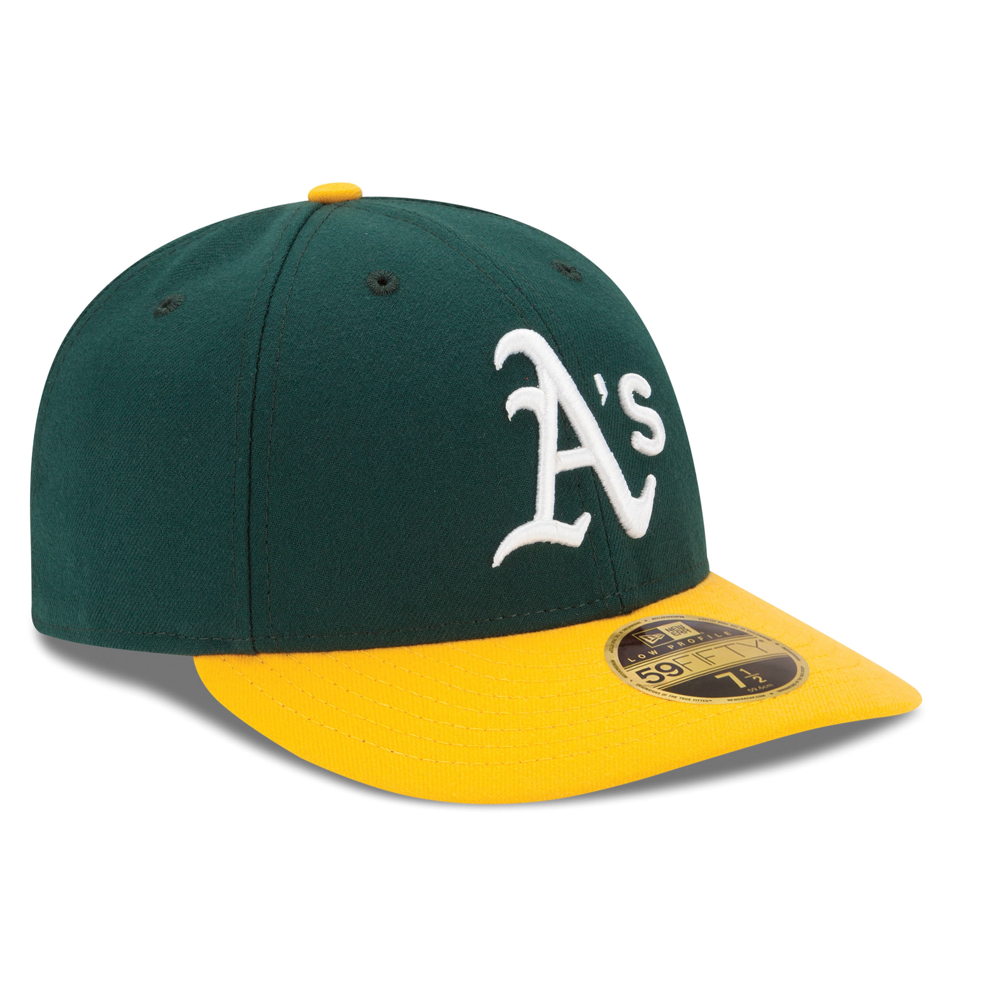 Oakland Athletics New Era Home Authentic Collection On-Field 59FIFTY Fitted Hat - Green/Yellow, Size: 7 3/4