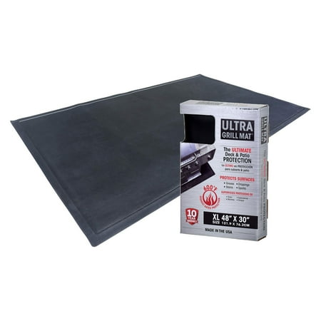 Diversitech Outdoor Gas Grill BBQ and Fire Pit Mat 48 x 30 Inches Black