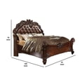 thumbnail image 2 of Benjara Button Tufted California King Bed with Carved Headboard, Brown, 2 of 5