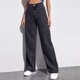 thumbnail image 6 of Holzkary Women's High Waisted Wide Leg Jeans Baggy Denim Pants Wash Casual Loose Fit Trousers with Pockets Straight Leg Jeans for Women,Loose Boyfriend Denim Pants Baggy Jeans for Women Grey L, 6 of 9