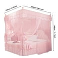 thumbnail image 4 of LYUMO Luxury Princess Netting, 3 Side Openings Post Bed Curtain Canopy Netting Net Bedding Pink/Yellow, 4 of 8