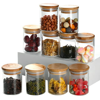 Molimoli 6oz Glass Jars With Lids, bamboo spice jars with label