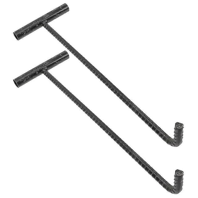 2pcs Manhole Cover Lifter Stainless Steel T Hook Pull Hook Manhole Cover Hook Manhole Tool