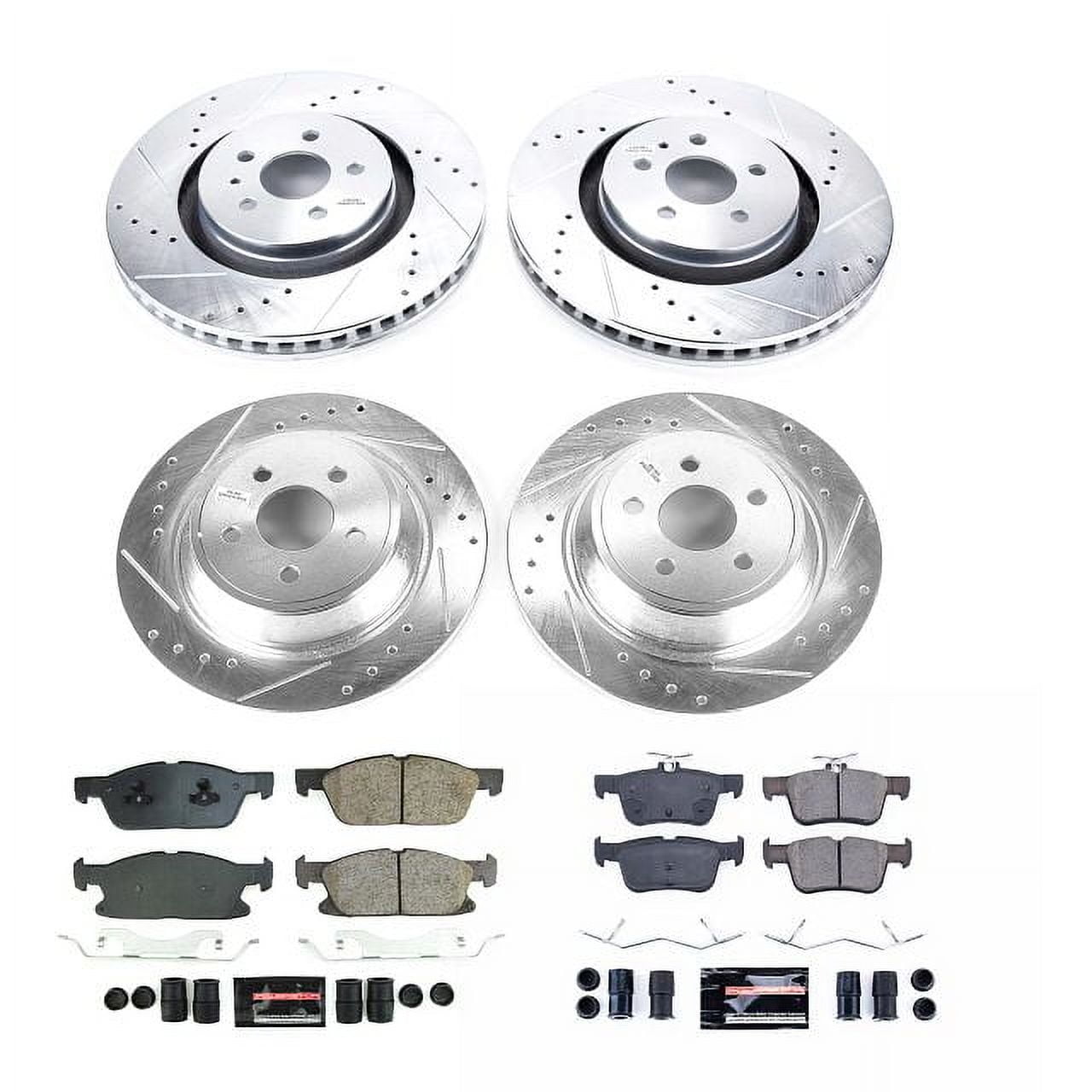 PowerStop Front and Rear Z23 Evolution Sport Carbon-Fiber Ceramic Brake Pad and Drilled & Slotted Rotor Kit Fits: LINCOLN Select Models K8974