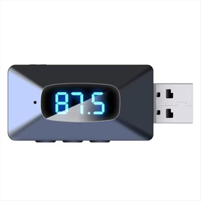 Minitransmisor/Receptor USB Bluetooth 5.4 T65 para Coche con Pantalla LED y Manos .